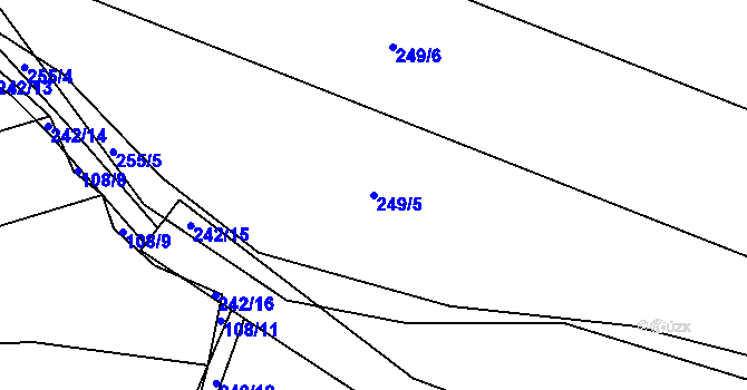 Parcela st. 249/5 v KÚ Kbel u Ratboře, Katastrální mapa