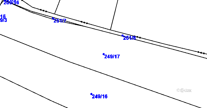 Parcela st. 249/17 v KÚ Kbel u Ratboře, Katastrální mapa