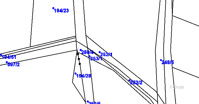 Parcela st. 252/1 v KÚ Kbel u Ratboře, Katastrální mapa