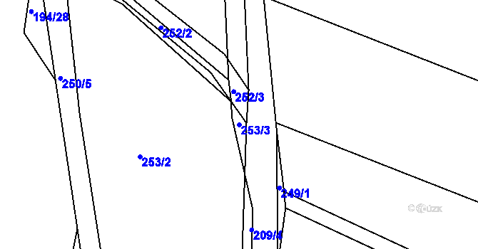 Parcela st. 253/3 v KÚ Kbel u Ratboře, Katastrální mapa