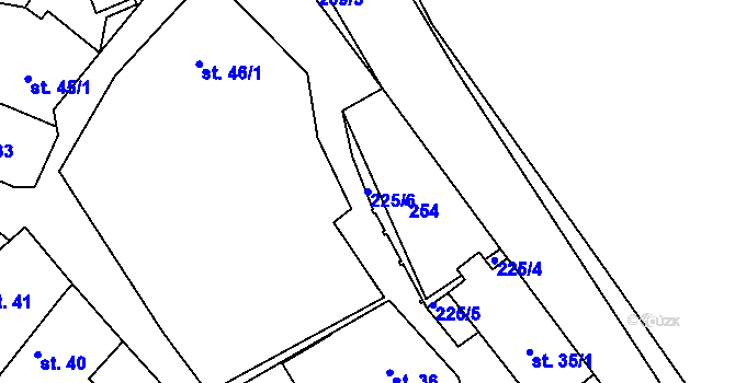 Parcela st. 225/6 v KÚ Kbel u Ratboře, Katastrální mapa