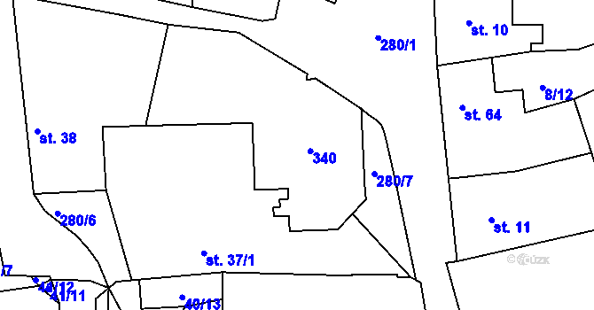 Parcela st. 37/2 v KÚ Pašinka, Katastrální mapa