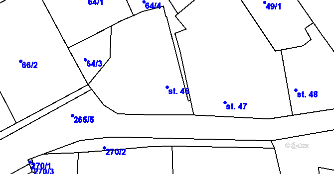 Parcela st. 46 v KÚ Pašinka, Katastrální mapa