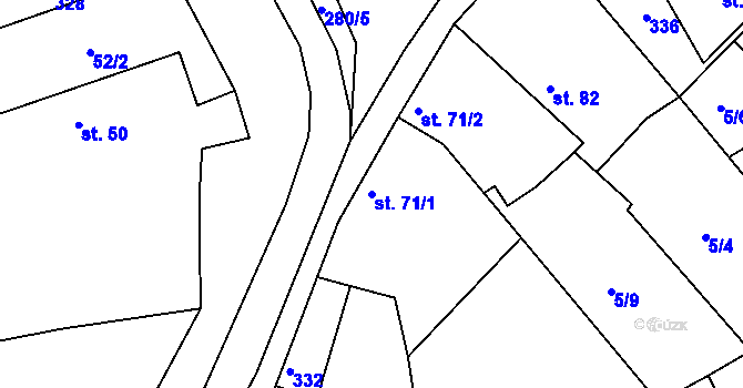 Parcela st. 71/1 v KÚ Pašinka, Katastrální mapa