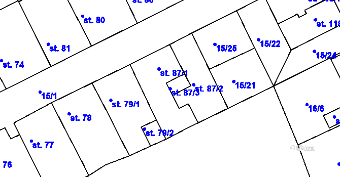 Parcela st. 87/3 v KÚ Pašinka, Katastrální mapa