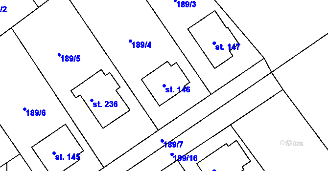 Parcela st. 146 v KÚ Pašinka, Katastrální mapa