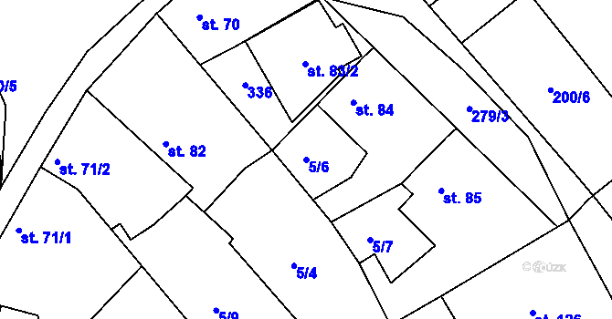 Parcela st. 5/6 v KÚ Pašinka, Katastrální mapa