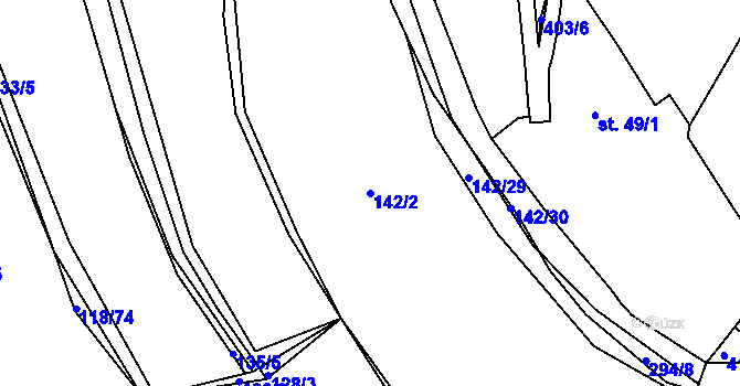 Parcela st. 142/2 v KÚ Pašinka, Katastrální mapa