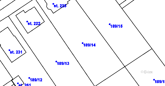Parcela st. 189/14 v KÚ Pašinka, Katastrální mapa