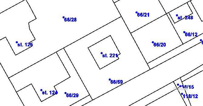 Parcela st. 221 v KÚ Pašinka, Katastrální mapa