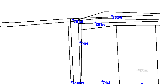 Parcela st. 71/1 v KÚ Pašinka, Katastrální mapa