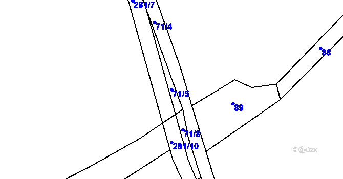 Parcela st. 71/5 v KÚ Pašinka, Katastrální mapa
