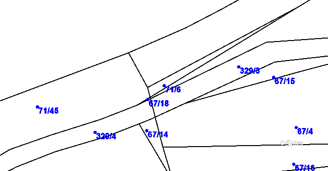 Parcela st. 71/6 v KÚ Pašinka, Katastrální mapa