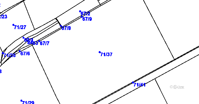 Parcela st. 71/37 v KÚ Pašinka, Katastrální mapa
