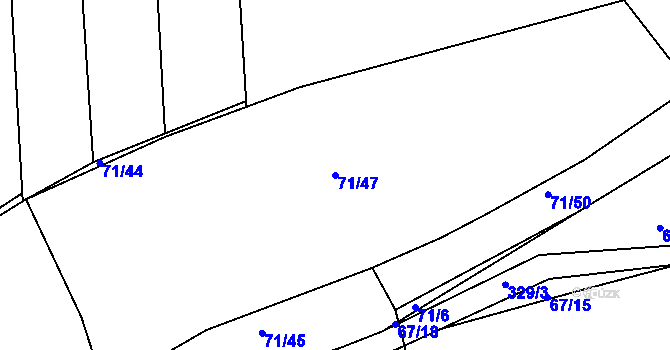 Parcela st. 71/47 v KÚ Pašinka, Katastrální mapa
