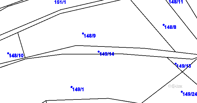 Parcela st. 149/14 v KÚ Pašinka, Katastrální mapa