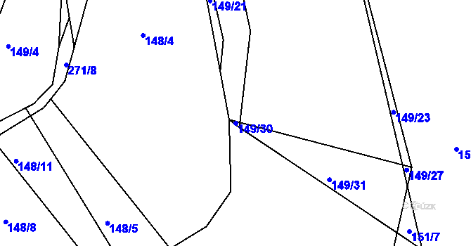 Parcela st. 149/30 v KÚ Pašinka, Katastrální mapa