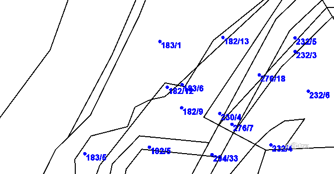 Parcela st. 182/12 v KÚ Pašinka, Katastrální mapa