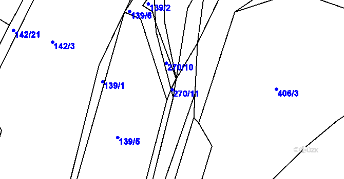 Parcela st. 270/11 v KÚ Pašinka, Katastrální mapa