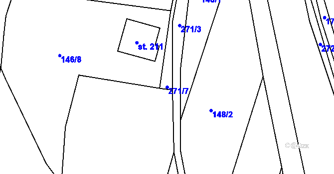 Parcela st. 271/7 v KÚ Pašinka, Katastrální mapa