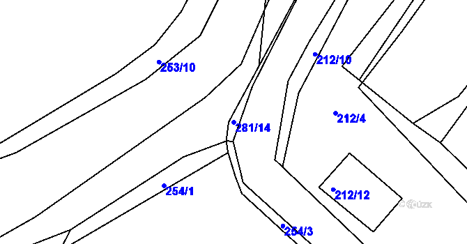 Parcela st. 281/14 v KÚ Pašinka, Katastrální mapa