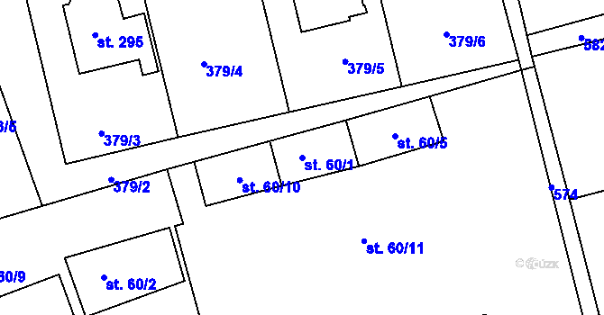 Parcela st. 60/1 v KÚ Ratboř, Katastrální mapa
