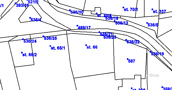 Parcela st. 66 v KÚ Ratboř, Katastrální mapa