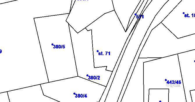 Parcela st. 71 v KÚ Ratboř, Katastrální mapa