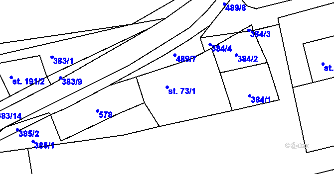 Parcela st. 73/1 v KÚ Ratboř, Katastrální mapa