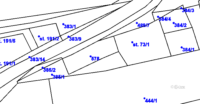 Parcela st. 73/2 v KÚ Ratboř, Katastrální mapa