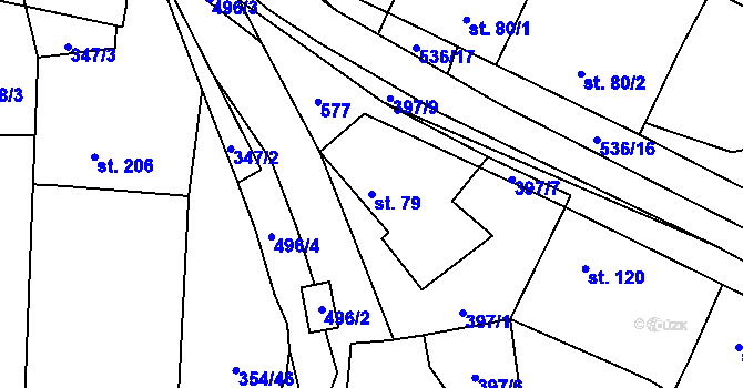 Parcela st. 79 v KÚ Ratboř, Katastrální mapa