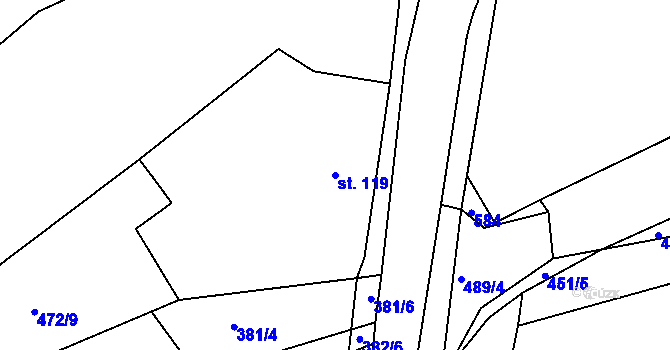 Parcela st. 119 v KÚ Ratboř, Katastrální mapa