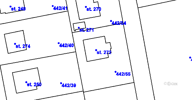 Parcela st. 272 v KÚ Ratboř, Katastrální mapa