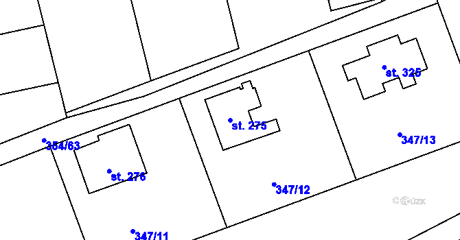 Parcela st. 275 v KÚ Ratboř, Katastrální mapa
