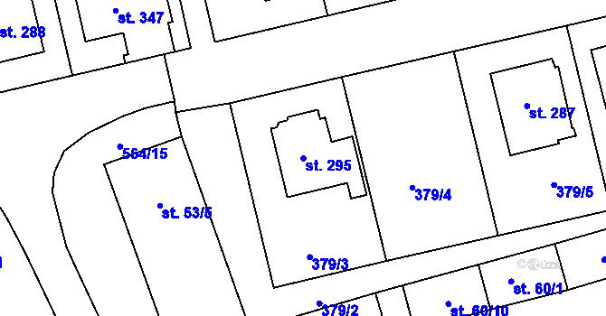 Parcela st. 295 v KÚ Ratboř, Katastrální mapa