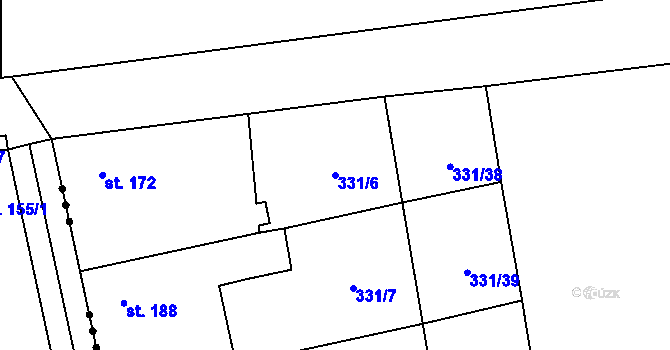 Parcela st. 331/6 v KÚ Ratboř, Katastrální mapa