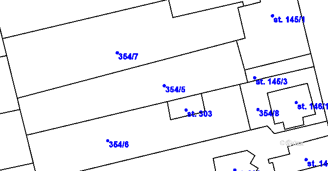 Parcela st. 354/5 v KÚ Ratboř, Katastrální mapa