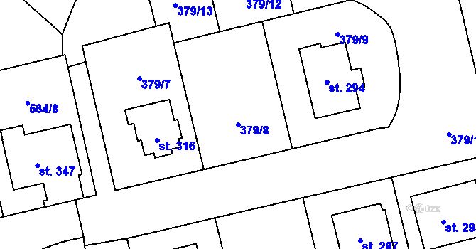 Parcela st. 379/8 v KÚ Ratboř, Katastrální mapa