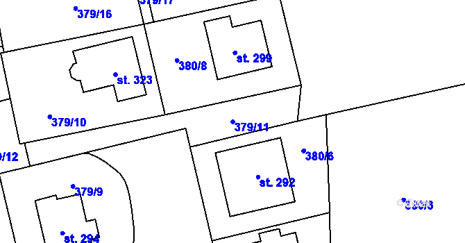 Parcela st. 379/11 v KÚ Ratboř, Katastrální mapa