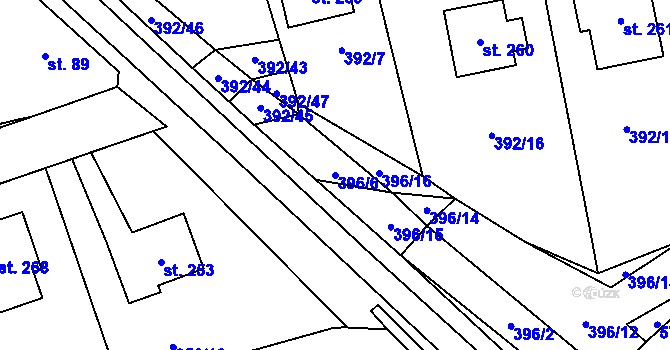 Parcela st. 396/6 v KÚ Ratboř, Katastrální mapa