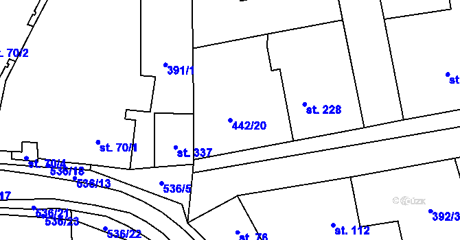 Parcela st. 442/20 v KÚ Ratboř, Katastrální mapa