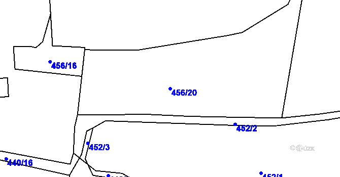 Parcela st. 456/20 v KÚ Ratboř, Katastrální mapa