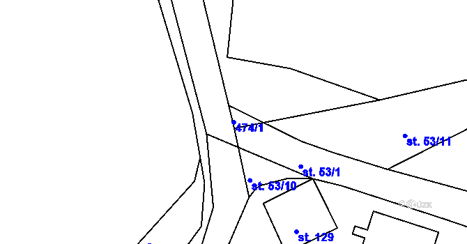 Parcela st. 474/1 v KÚ Ratboř, Katastrální mapa