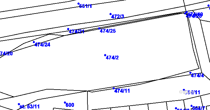Parcela st. 474/2 v KÚ Ratboř, Katastrální mapa