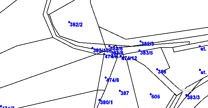 Parcela st. 474/6 v KÚ Ratboř, Katastrální mapa
