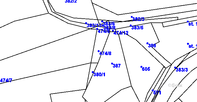 Parcela st. 474/8 v KÚ Ratboř, Katastrální mapa