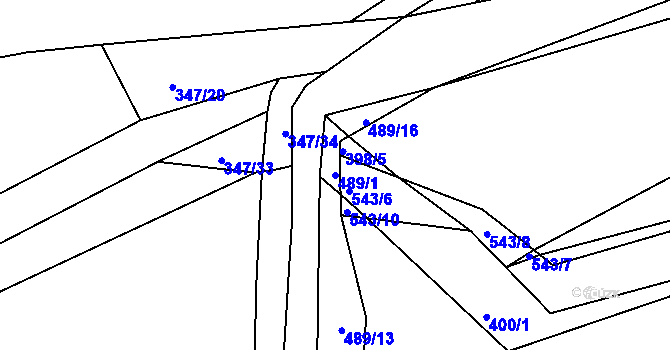Parcela st. 489/1 v KÚ Ratboř, Katastrální mapa
