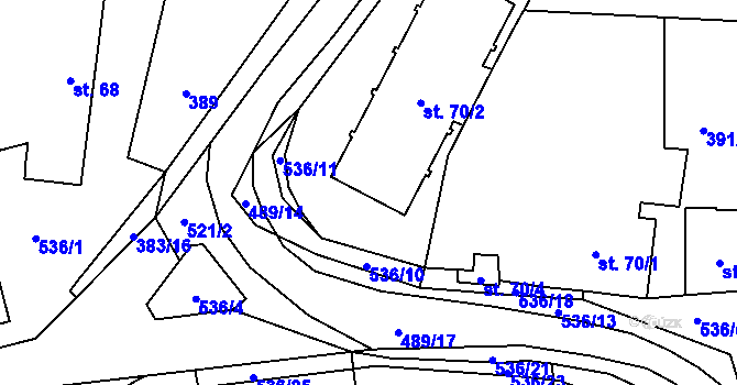 Parcela st. 536/2 v KÚ Ratboř, Katastrální mapa
