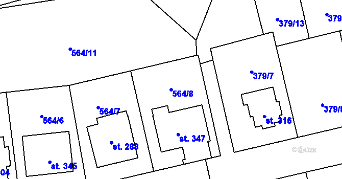 Parcela st. 564/8 v KÚ Ratboř, Katastrální mapa