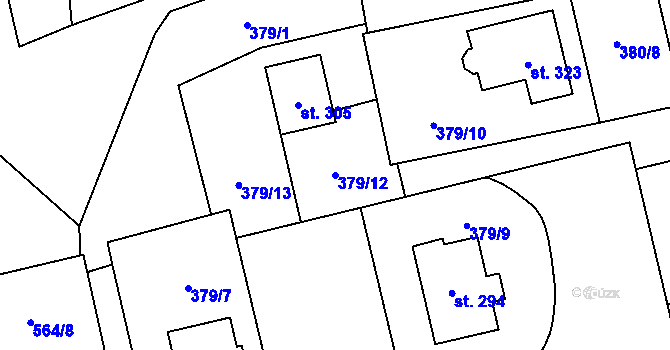 Parcela st. 379/12 v KÚ Ratboř, Katastrální mapa